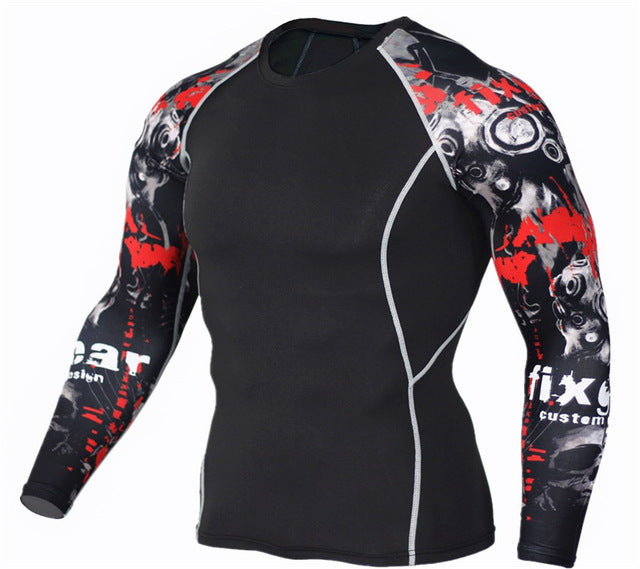 Mens Fitness 3D Print Long Sleeves - mensfitness