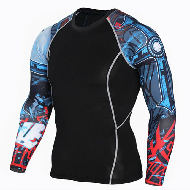 Mens Fitness 3D Print Long Sleeves - mensfitness