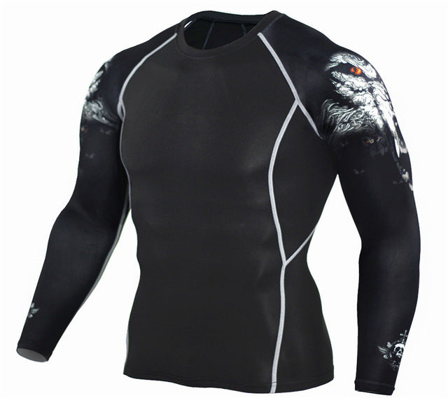 Mens Fitness 3D Print Long Sleeves - mensfitness